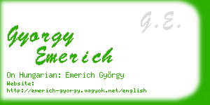 gyorgy emerich business card